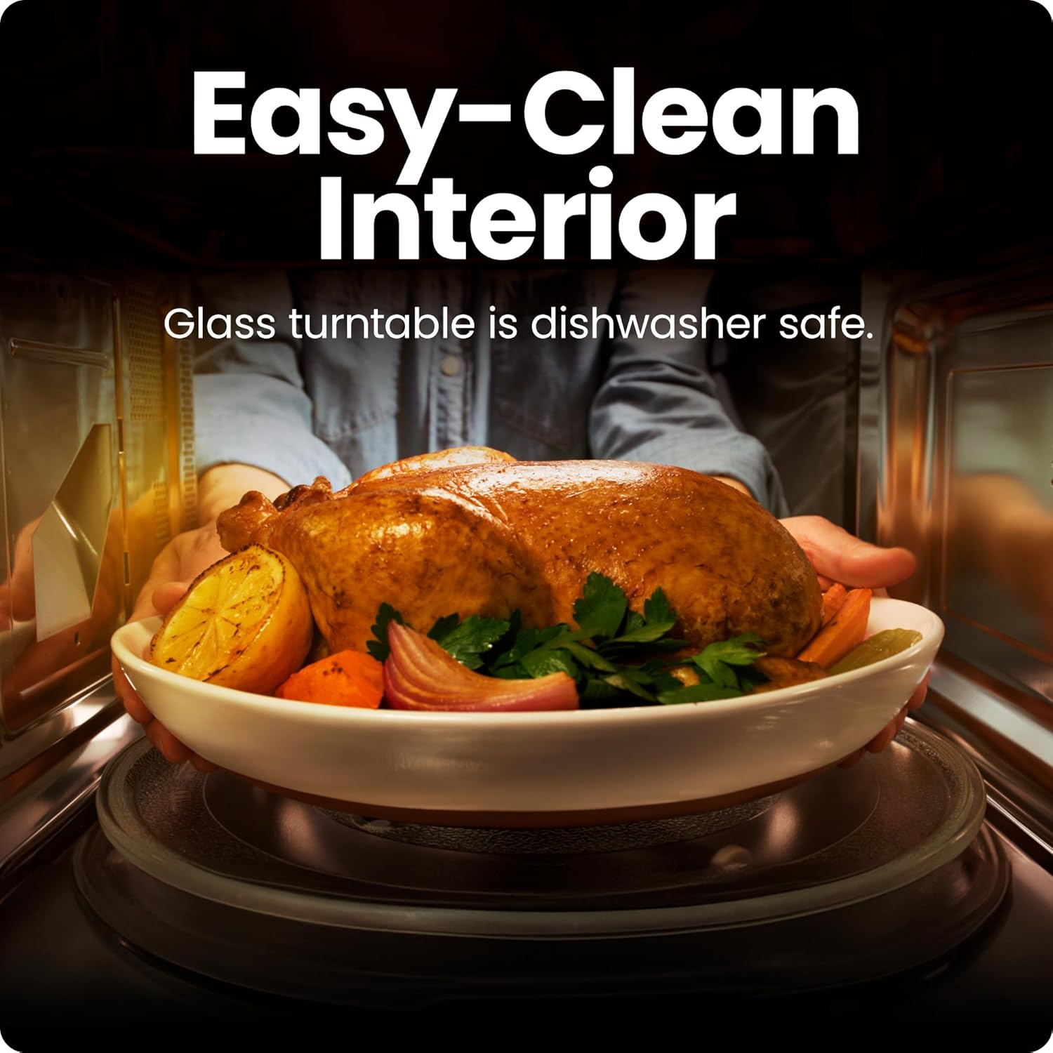 Chefman Countertop Microwave Oven 1.1 Cu. Ft. Digital Stainless Steel Microwave 1000 Watts with 6 Auto Menus, 10 Power Levels, Eco Mode, Memory, Mute Function, Child Safety Lock, Easy Clean - Image 5