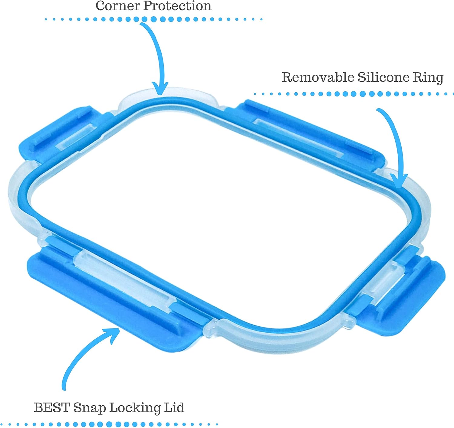 Glass Meal Prep Containers, 2 & 3 Compartments - Portion Control, Lunch Container Set, Food Storage, Airtight Lids, Oven & Freezer Safe, Leak-Proof Bento Box, 32 oz, Blue, 4 Pack - Image 5
