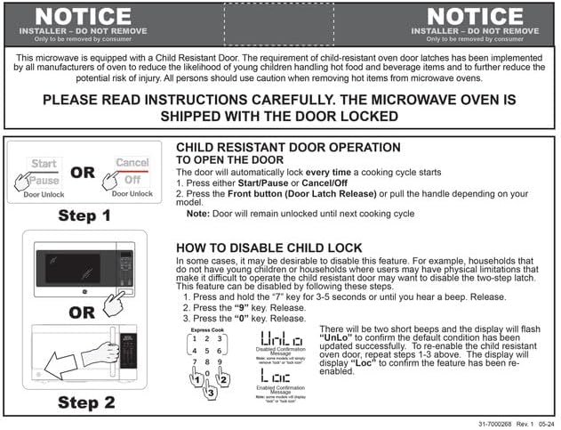GE GCST09N1WSS Microwave Oven, 900-watt 7 Auto Cooking Settings, Kitchen Essentials for The Countertop, Dorm Room or Apartment, Child-Lock Technology 0.9 Cu. Ft, Stainless Steel - Image 5