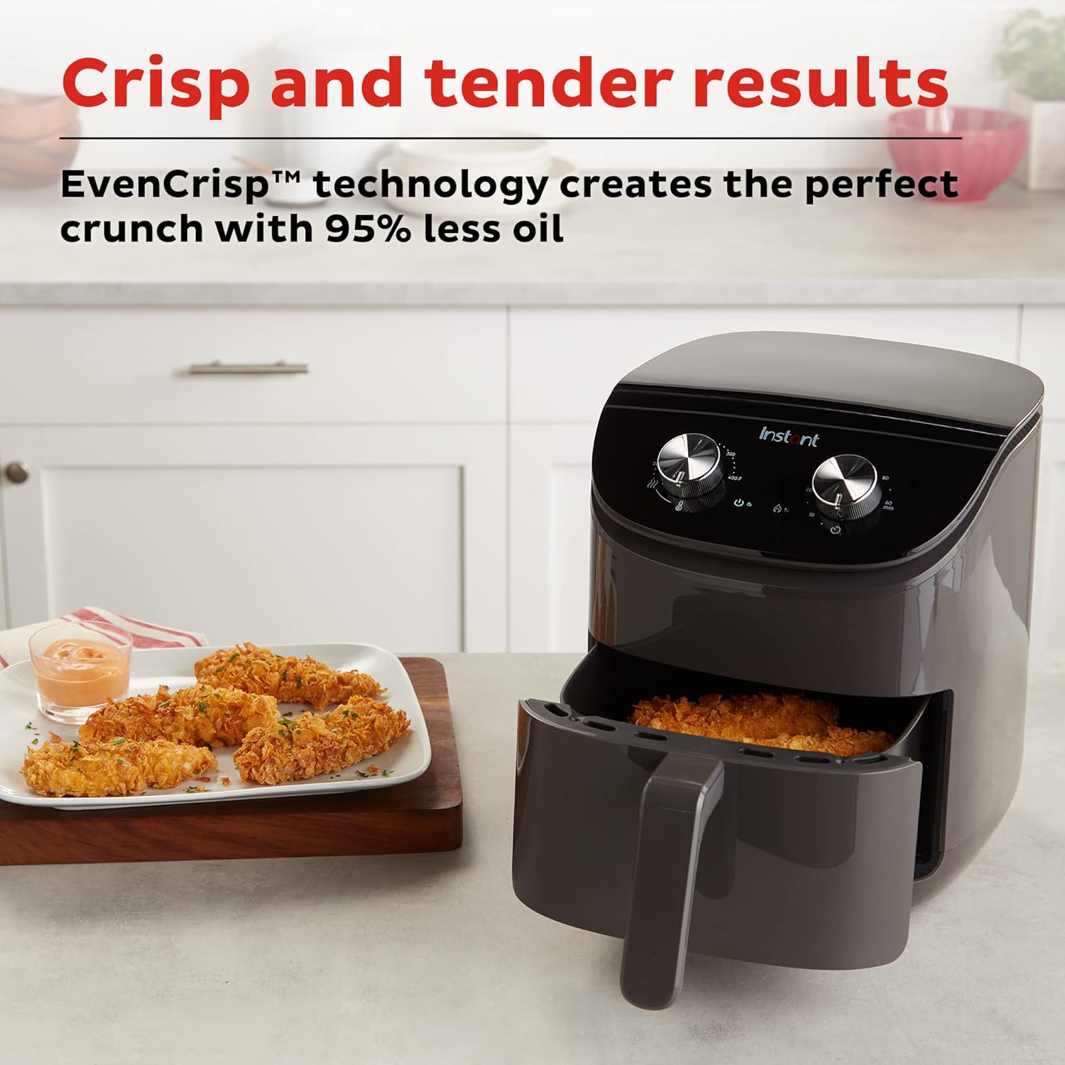 Instant Pot Essentials 4QT Air Fryer with EvenCrisp Technology that Crisps and Reheats, Easily Adjust Time & Temperature For Quick Meals, 100+ In-App Recipes, from the Makers of Instant Pot, Black - Image 4