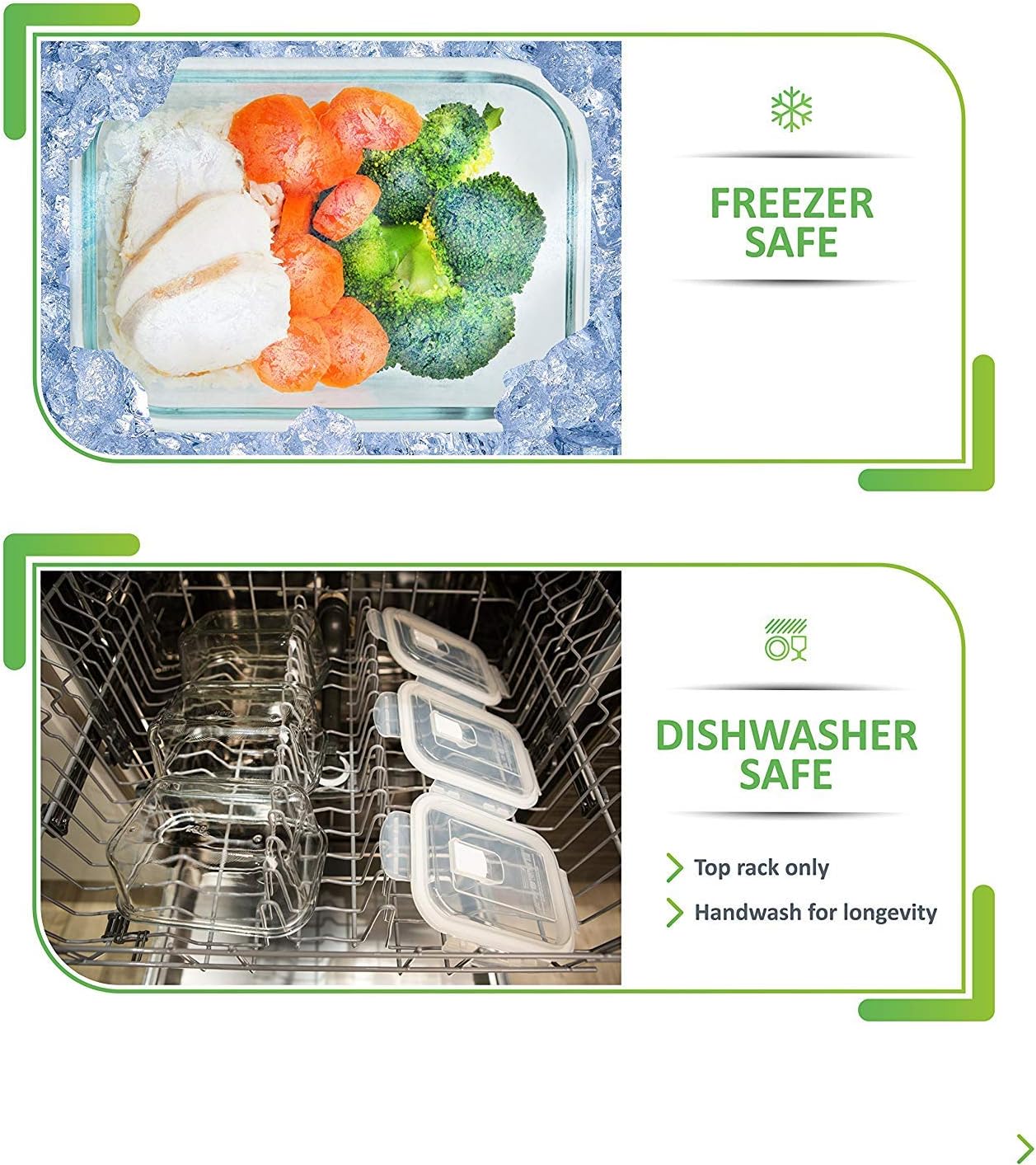 PrepNaturals 5 Pack 30 Oz Glass Meal Prep Containers - Dishwasher Microwave Freezer Oven Safe - Glass Storage Containers with Lids (Multi-Compartment) - Image 4