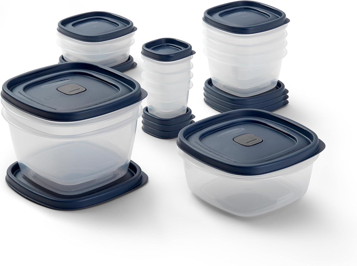 Rubbermaid Easy Find Lids® Food Storage Containers with Vented Lids, 26 Piece Set, Blue