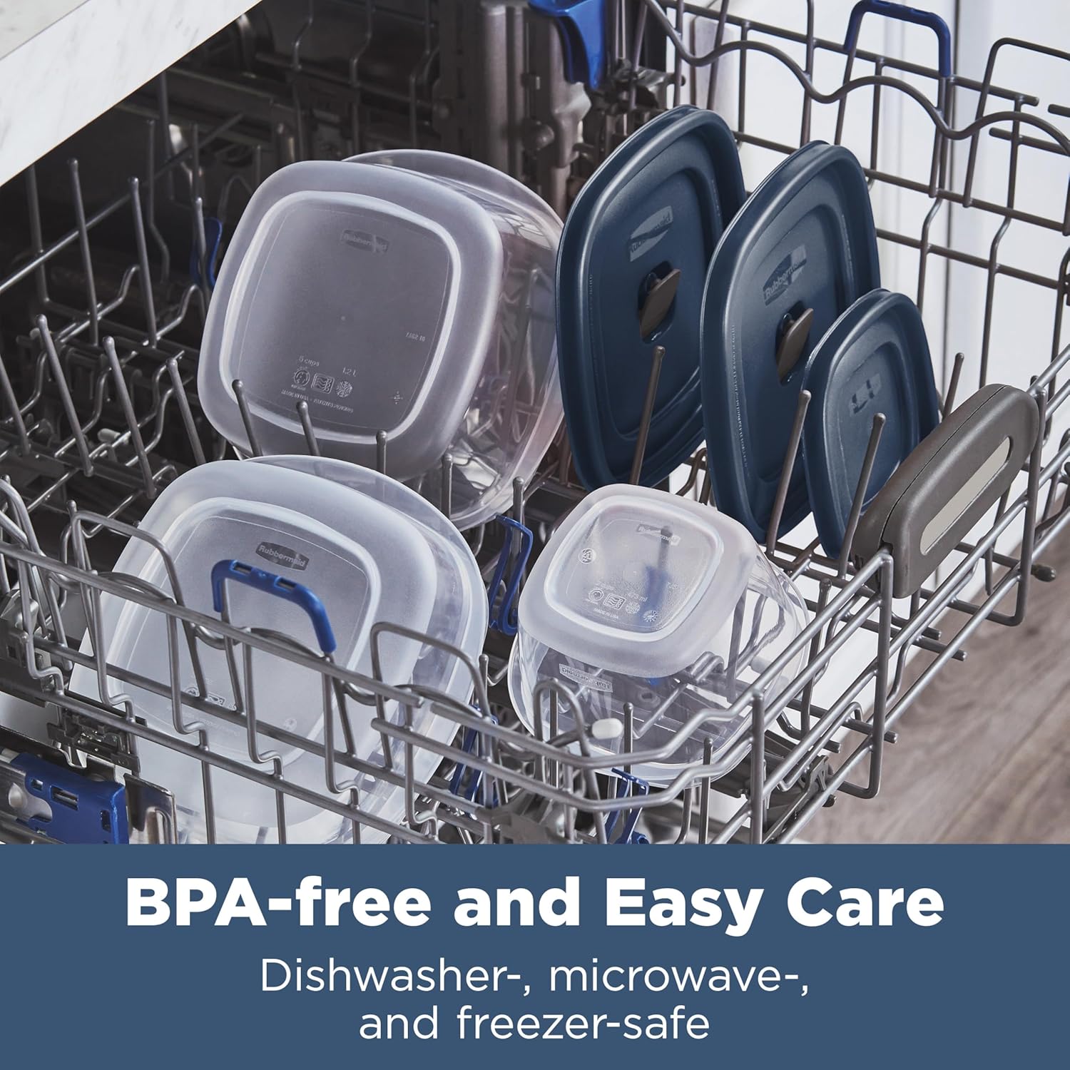 Rubbermaid Easy Find Lids® Food Storage Containers with Vented Lids, 26 Piece Set, Blue - Image 5